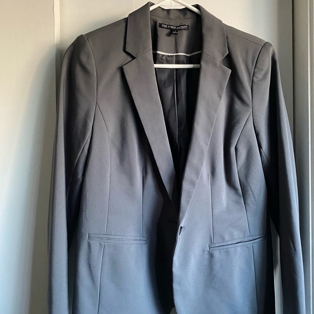 Women’s juniors suit jacket blazer gray for work/ office or for going out